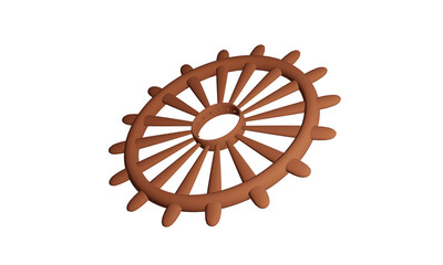wooden shipswheel 3D 