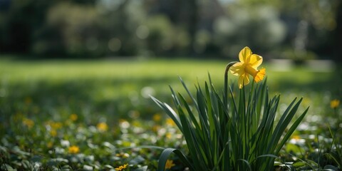 Green trees in a natural landscape serve as a background for environmental awareness day observance