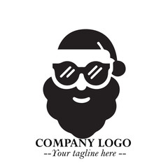 Santa Claus Logo Symbol in Black on White Background for Classic Holiday Branding and Design ArtPlus