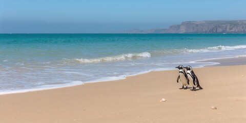 Penguins walking on the beach at Cape Agulhas, highlighting wildlife habitat conservation efforts