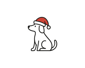 Festive Dog Santa Hat Vector For Christmas