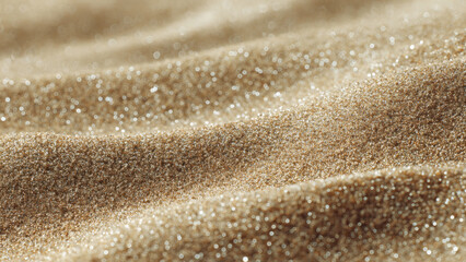 Close-up of sparkling grains on a sandy surface, showcasing texture and detail