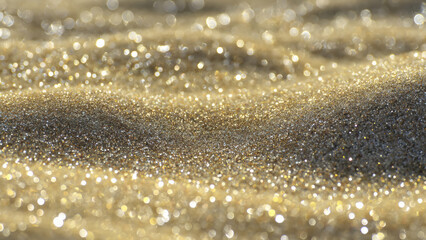Golden Sand Dunes Shimmering Under the Sun A Close-Up Texture of Nature's Beauty