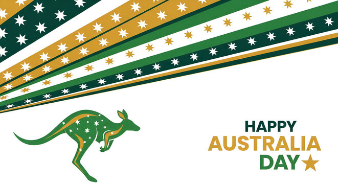 Australia Day is the official national day of Australia. Celebrated annually on 26 January. Greeting card, poster, banner concept