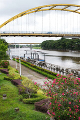 Fototapeta premium Park along the Siak River near Tuan Kadi's House