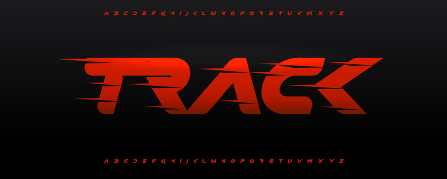 Speed Race Font Logo Alphabet Vector Bold Dynamic Letters Set Modern Typography, Creative Typographic Design for Racing Title Text, Typo Poster Headline, Type Logotype, Sport Fonts. Vector Typeface