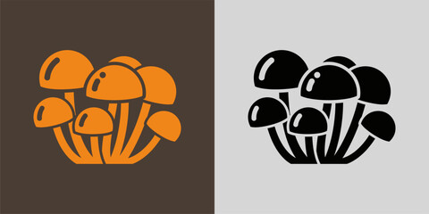 Enokitake Mushrooms Clustered Icon, Fungus, Edible Mushroom Vegetable