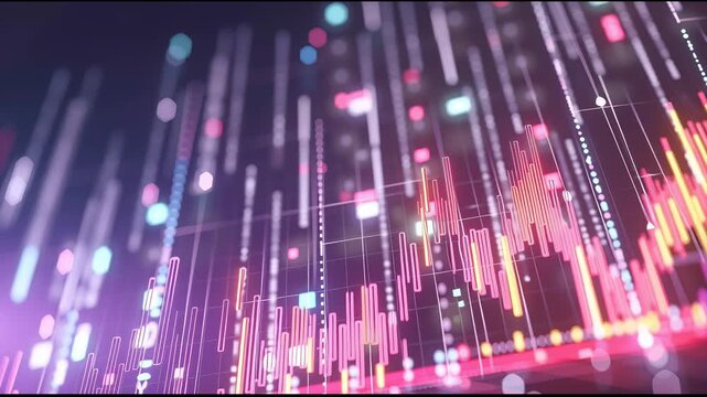 Vibrant background featuring numerous lines and dots composition of rich hues intricate lines and varied dots