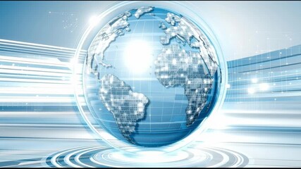 Abstract technology background displays globe and connecting lines digital representation of global network with dynamic connections - Powered by Adobe