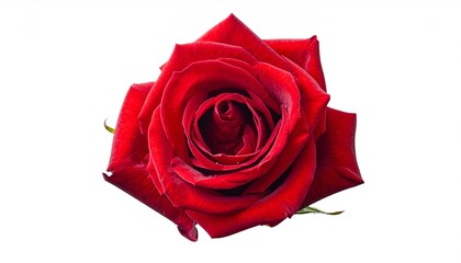 Red rose flower isolated on white background.