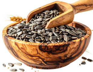 Highly Realistic Sunflower Seeds Rustic Still Life PNG