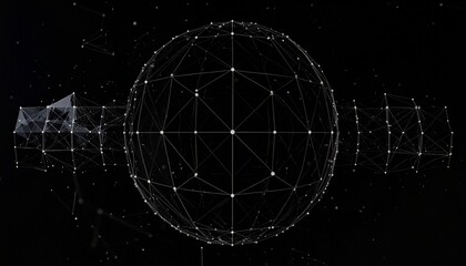 Network sphere abstract background.