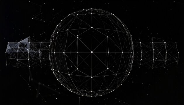 Network sphere abstract background.