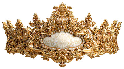 Golden crown royal crown ornate crown baroque crown antique crown gold filigree ornamental gold luxury jewelry regal tiara vintage tiara gleams with intricate filigree and floral, isolated