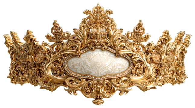 Golden crown royal crown ornate crown baroque crown antique crown gold filigree ornamental gold luxury jewelry regal tiara vintage tiara gleams with intricate filigree and floral, isolated