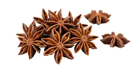 Detailed Close-Up Photography of Whole Star Anise Spices on White Background