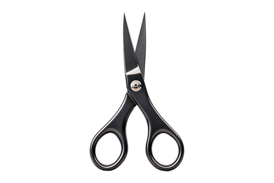 Sharp Metal Craft Scissors Isolated on a Transparent Background