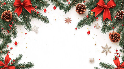 Vector christmas composition with fir branches