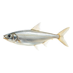 Fototapeta premium Fresh Silver Milkfish Isolated on a Transparent Background