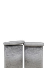 3D Rendered Concrete Cylindrical Podiums for Product Display