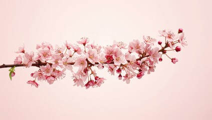Fototapeta premium Spring branch adorned with blossoms, symbolizing seasonal change