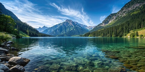 Rocks scattered across lush grass on a mountainside, natural terrain for erosion risk awareness day
