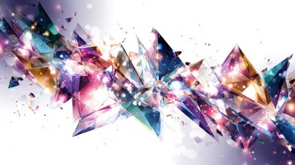 Abstract Geometric Shapes Composition with Bright Colors