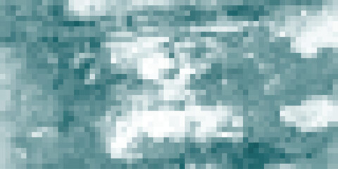 Abstract pixelated background with teal and white irregular shapes creating a textured, mosaic-like pattern suitable for digital art and graphic design projects