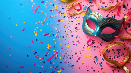 Vibrant and Festive Assortment of Colorful Party Masks Displayed for a Masquerade Themed Event for a Glamorous and Whimsical Costume Party or Masquerade Ball