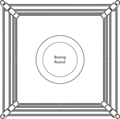 boxing ring top-view vector