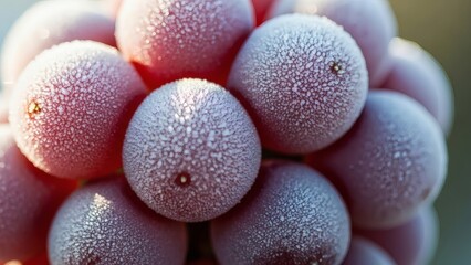 Frost Kissed Grapes Autumns Icy Embrace on Sweet Harvest.