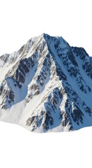 Majestic Snow-Capped Mountain Peak: A High-Resolution Isolated Natural Wonder