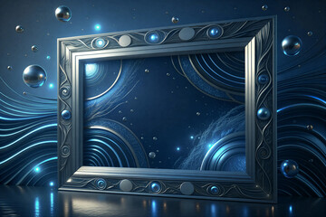 Obraz premium Molten Chrome and Liquid Cobalt Sci-Fi Abstract