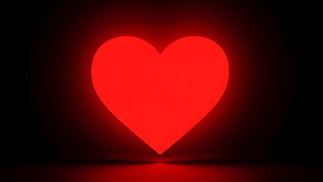 Glowing red heart symbol against a dark background for valentine s day