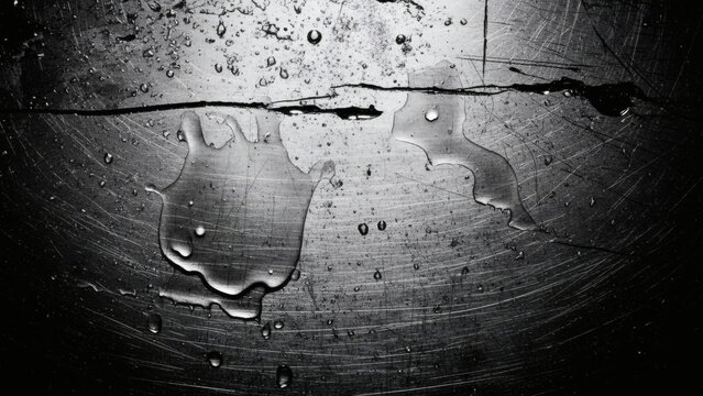 Cracked Reflections Water on Metal Surface Abstract Texture.