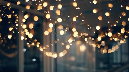 Warm bokeh light glow sparkle twinkle blur background abstract festive holiday decor warm tone soft focus cozy mood dreamy soothing ambience night scene celebration vibe indoor decoration create