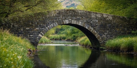 Waterfall flowing between tree trunks in a lush forest landscape, emphasizing natural water features, Earth Day