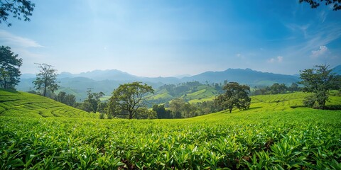 Woman holding a modern smartphone with blank white screen and a laptop, used as a digital workspace backdrop