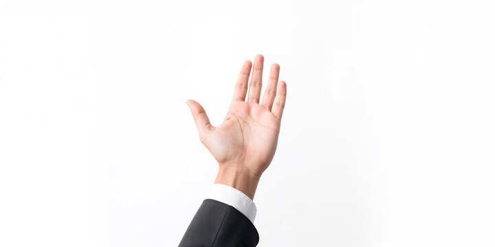 Male Asian hand gestures isolated over white background, emphasizing communication techniques