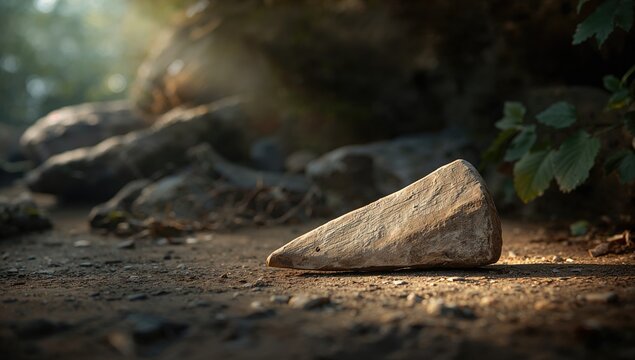 Ancient man's stone tool, archaeological artifact for preservation and study purposes