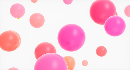 Abstract holiday and celebration background with floating spheres,  liquid blobs, soap bubbles. 3d rendering