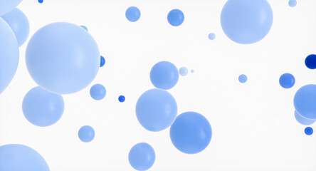 Abstract holiday and celebration background with floating spheres,  liquid blobs, soap bubbles. 3d rendering