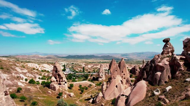 Cappadocia's volcanic rock formations in uchisar valley