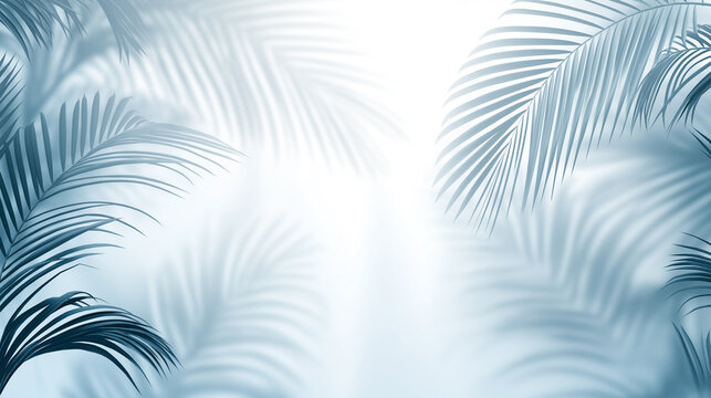 Tropical palm leaves in sunlight with soft background - Powered by Adobe
