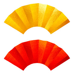 扇のテクスチャフレーム　金　赤