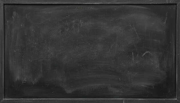 Black chalkboard background with subtle chalk smudges and wooden frame creating vintage school atmosphere and quiet texture suitable for education design Background Concept