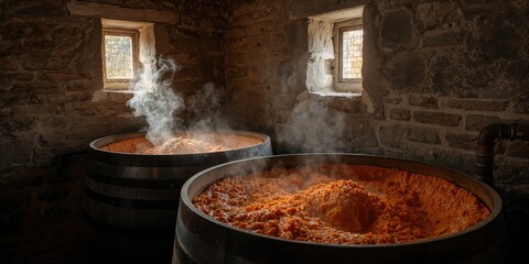Aerial view of a basketball hoop on a sports court with an empty playing field, prepared for upcoming matches and team practice