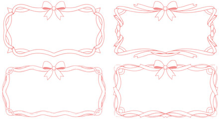 Elegant ribbon frame collection for invitations, cards, and graceful design projects created