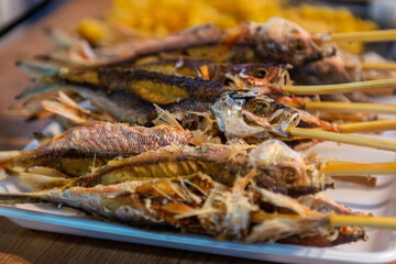 Fresh seafood served at the Japanese market