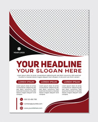 Red and black simple design business brochure flyer template, creative corporate book cover design